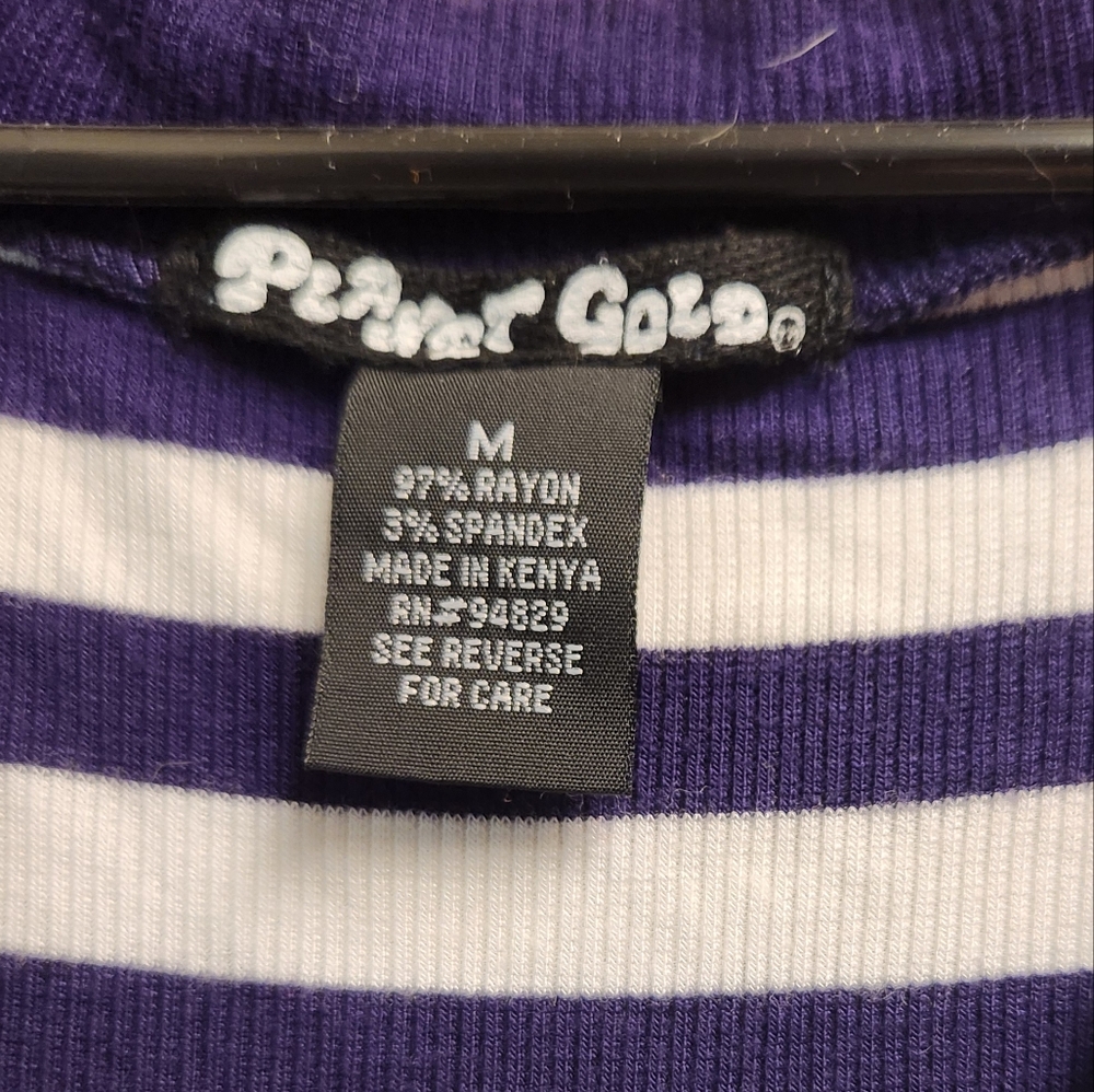 Planet Gold Purple and White Striped Top - Picture 3 of 5